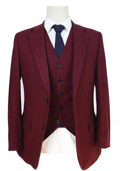 Tweed burgundy suit sale