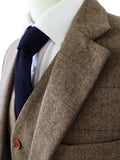 BROWN HERRINGBONE TWEED 3 PIECE SUIT