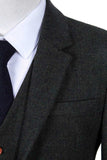 GREEN HERRINGBONE TWEED 3 PIECE SUIT