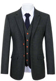 GREEN HERRINGBONE TWEED 3 PIECE SUIT