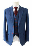 BLUE HERRINGBONE TWEED 2 PIECE SUIT