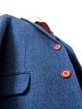 BLUE HERRINGBONE TWEED 2 PIECE SUIT