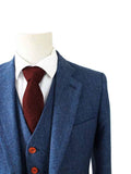 BLUE HERRINGBONE TWEED 2 PIECE SUIT