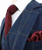 BLUE OVERCHECK PLAID TWEED 2 PIECE SUIT