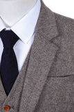 BROWN BARLEYCORN TWEED 3 PIECE SUIT