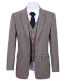 BROWN BARLEYCORN TWEED 3 PIECE SUIT