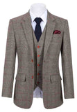 BROWN PRINCE OF WALES TWEED 2 PIECE SUIT