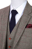 BROWN PRINCE OF WALES TWEED 2 PIECE SUIT