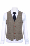 BROWN PRINCE OF WALES TWEED 2 PIECE SUIT