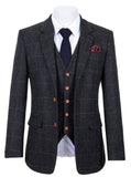 CLASSIC BLACK OVERCHECK TWEED 2 PIECE SUIT