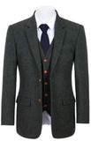 CLASSIC GREEN BARLEYCORN TWEED 3 PIECE SUIT