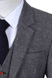 CLASSIC GREY BARLEYCORN TWEED 3 PIECE SUIT