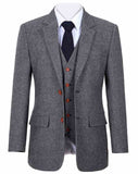 CLASSIC GREY BARLEYCORN TWEED 3 PIECE SUIT