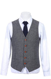 CLASSIC GREY BARLEYCORN TWEED 3 PIECE SUIT