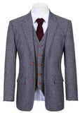 CLASSIC GREY HERRINGBONE TWEED 3 PIECE SUIT