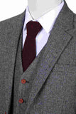 CLASSIC GREY HERRINGBONE TWEED 3 PIECE SUIT