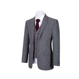 CLASSIC GREY HERRINGBONE TWEED 3 PIECE SUIT