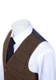 COUNTRY BROWN OVERCHECK TWEED 3 PIECE SUIT