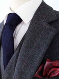 DARK GREY HERRINGBONE TWEED 3 PIECE SUIT