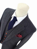 DARK GREY HERRINGBONE TWEED 3 PIECE SUIT