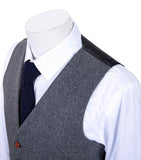 GREY TWILL TWEED 3 PIECE SUIT