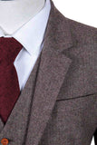 LIGHT BROWN HERRINGBONE TWEED 3 PIECE SUIT