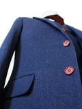 NAVY HERRINGBONE TWEED 3 PIECE SUIT