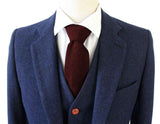 NAVY HERRINGBONE TWEED 3 PIECE SUIT