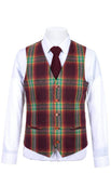 RAINBOW RED PLAID TWEED 3 PIECE SUIT