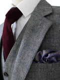 RETRO GREY PRINCE OF WALES TWEED 3 PIECE SUIT