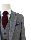 RETRO GREY PRINCE OF WALES TWEED 3 PIECE SUIT