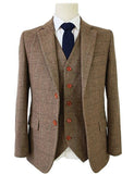 BROWN HERRINGBONE TWEED 3 PIECE SUIT