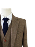 BROWN HERRINGBONE TWEED 2 PIECE SUIT