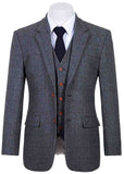 TRADITIONAL GREY HERRINGBONE TWEED 3 PIECE SUIT