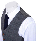 TRADITIONAL GREY HERRINGBONE TWEED 3 PIECE SUIT